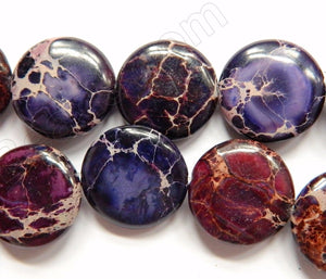 Purple Impression Jasper AA  -  Puff Coins  16"