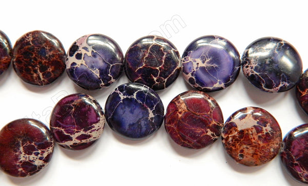 Purple Impression Jasper AA  -  Puff Coins  16"