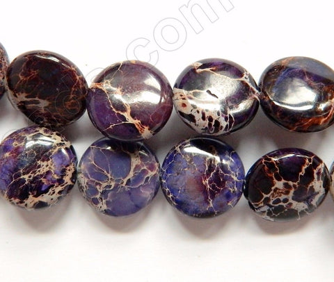 Purple Impression Jasper AA  -  Puff Coins  16"