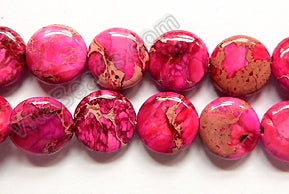 Fuchsia Impression Jasper AA  -  Puff Coins  16"