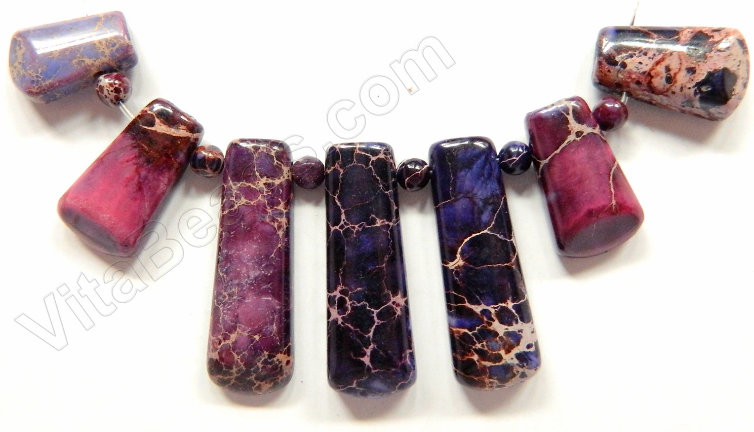 Purple Impression Jasper 7-Piece Set Pendant Small