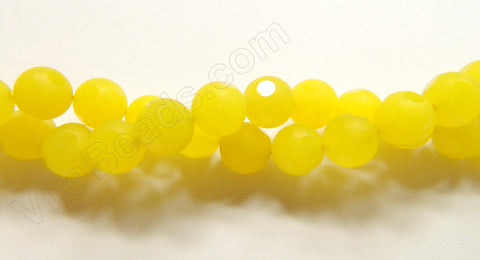 Frosted Lemon Jade  -  Faceted Dot Round 16"   10 mm