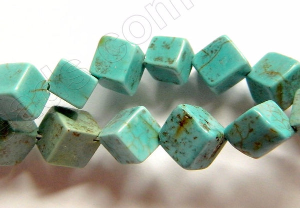 Cracked Turquoise  -  Double Edge Square  16"