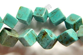 Cracked Turquoise  -  Double Edge Square  16"