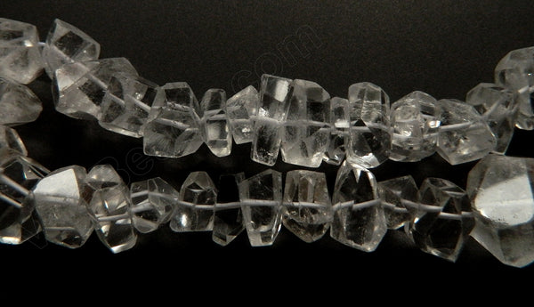 Natural Crystal AA  -  Center Cut Faceted Tumble  16"     12 - 18 mm