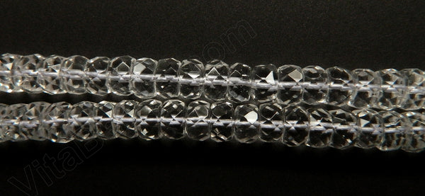 Crystal Natural AAA  -  Faceted Heishi, Faceted Rondel  16"