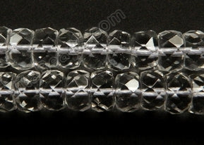 Crystal Natural AAA  -  Faceted Heishi, Faceted Rondel  16"