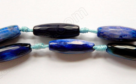 Water-Lily Fire Agate  -  Faceted Long Rice  16"