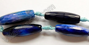 Water-Lily Fire Agate  -  Faceted Long Rice  16"