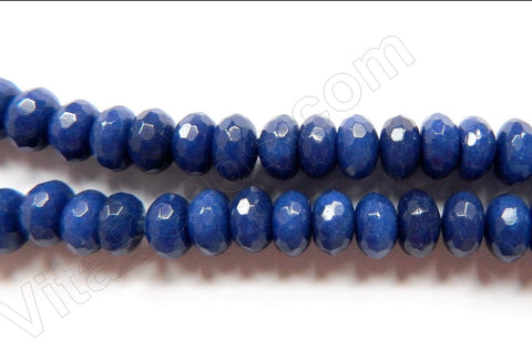 Lapis Jade  -  small Faceted Rondels  16"