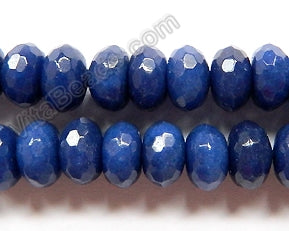 Lapis Jade  -  small Faceted Rondels  16"