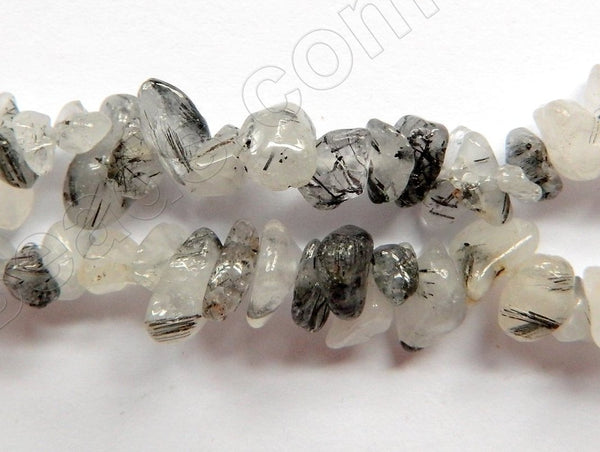 Black Rutilated Quartz   -  Chips 36"