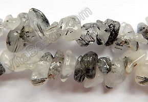 Black Rutilated Quartz   -  Chips 36"