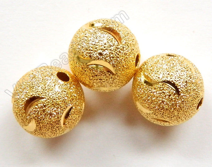 Gold Plated Copper Stardust Round Beads - S Cut