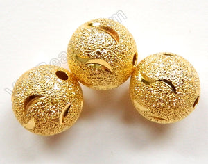 Gold Plated Copper Stardust Round Beads - S Cut