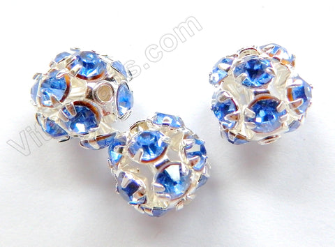 Rhinestones Spacer Ball - Blue Crystal