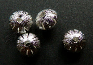 Rhodium Plated Copper Stardust Rondel Beads
