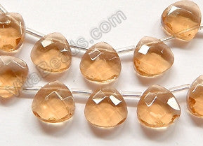 Light Champagne Crystal  -  13mm Faceted Flat Briolette 16"