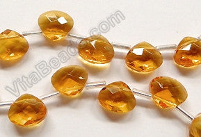 Light Amber Crystal - 12x10mm Faceted Flat Briolette 6"