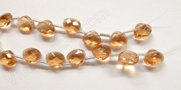 Champ. Crystal - 12x10mm Faceted Flat Briolette 6"