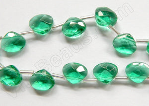 Light Emerald Crystal - 12x10mm Faceted Flat Briolette 6"