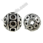 Brass Round Bali Beads With Circle Design