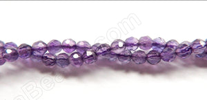 Amethyst (Light) AAA  -  Faceted Round   16"