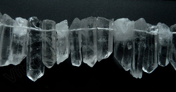 Frosted Crystal  -  Hex Point Tooth  8"   10 x 20 - 25 mm