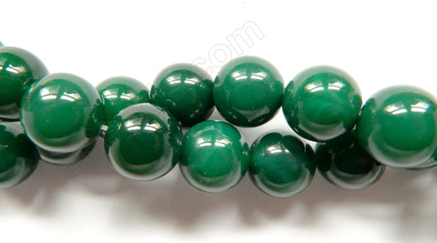 Emerald Natural  -  Big Smooth Round Beads 16"