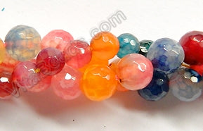 Fire Agate Orange Blue Mix - Faceted Round 16"