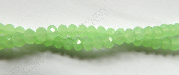 Light Green Chalcedony  Qtz  -  Faceted Rondel   16"