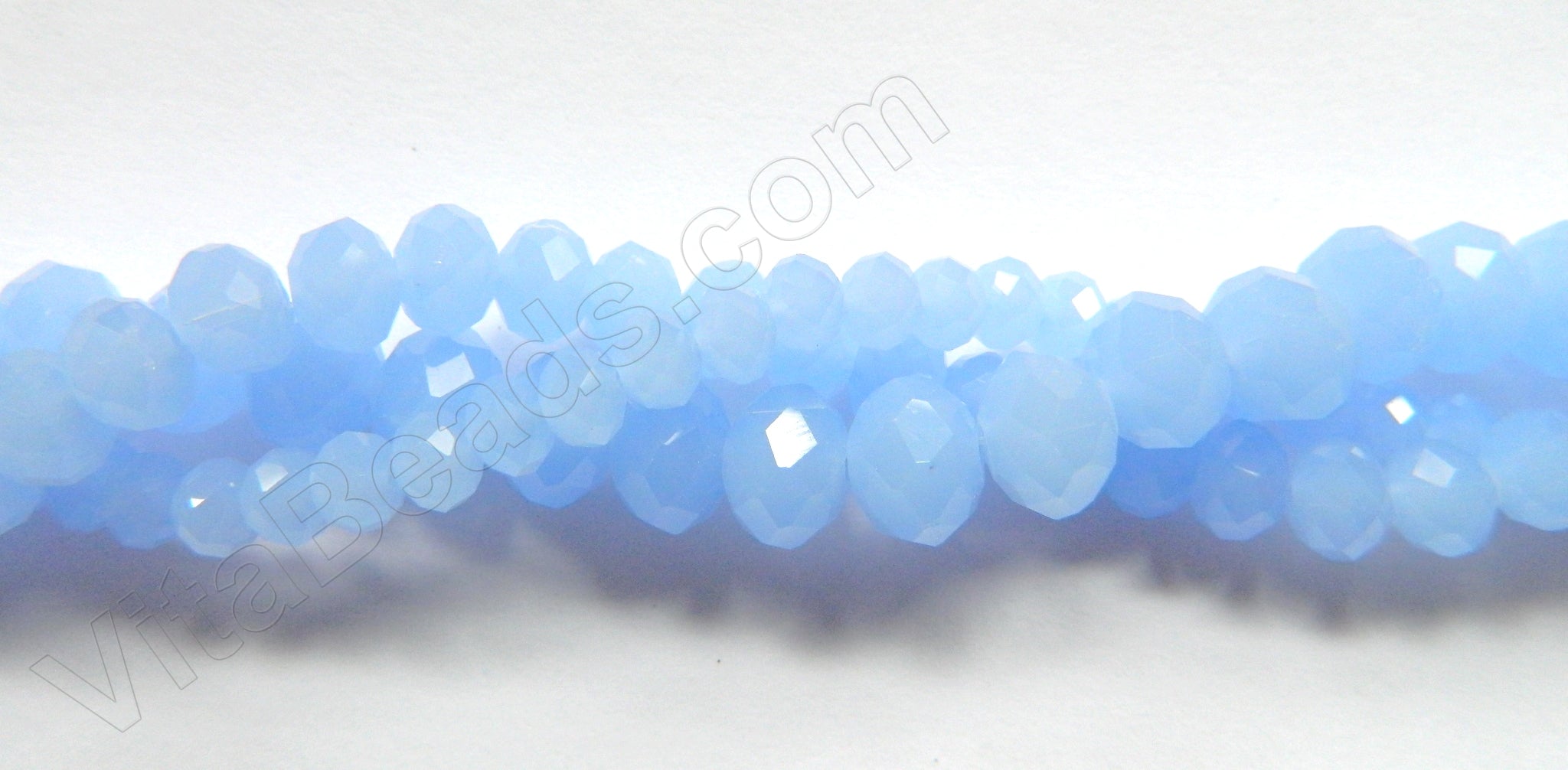 Sky Blue Chalcedony Qtz  -  Faceted Rondel   16"