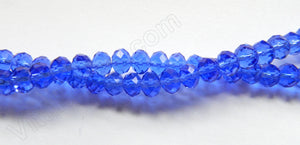 Royal Blue Crystal Qtz  -  Faceted Rondel