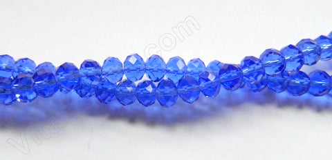 Royal Blue Crystal Qtz  -  Faceted Rondel