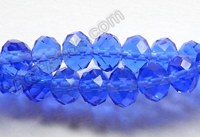 Royal Blue Crystal Qtz  -  Faceted Rondel