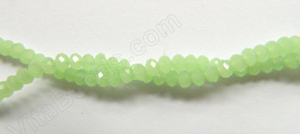 Light Green Chalcedony Quartz  -  Faceted Rondel  11"