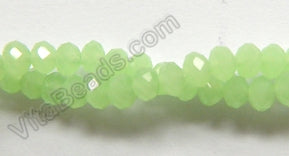 Light Green Chalcedony Quartz  -  Faceted Rondel  11"