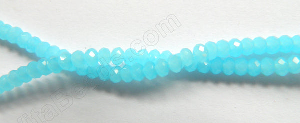 Aqua Chalcedony Quartz  -  Faceted Rondel  11"