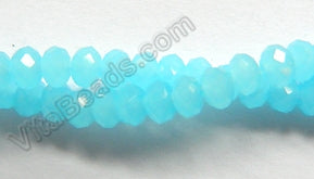 Aqua Chalcedony Quartz  -  Faceted Rondel  11"