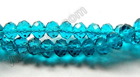 London Blue Crystal Quartz  -  Faceted Rondel  11"