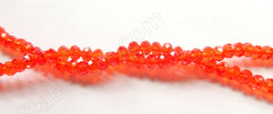 Orange Red Crystal Quartz  -  Faceted Rondel  11"