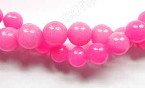 Pink Fuchsia Mashan Jade  -  Smooth Round  16"