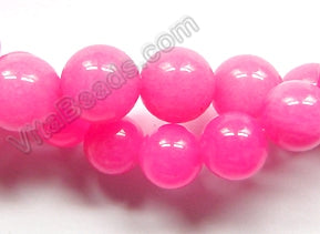 Pink Fuchsia Mashan Jade  -  Smooth Round  16"