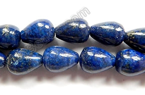 Lapis Lazuli AA  -  Smooth Drops Horizontally Drilled 16"