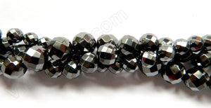 Magnetic Hematite  -  64 cut Faceted Round  16"