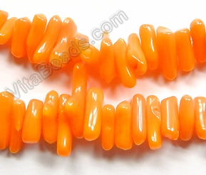 Orange Coral -  Side Drilled Sticks 16"    8 - 14 mm