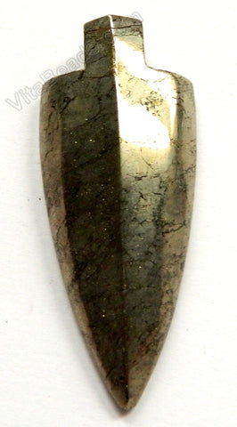 Pyrite - Faceted Arrow Head Pendant