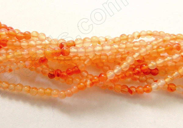 Natural Carnelian  -  Small Smooth Round  16"    2mm