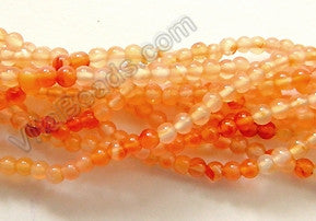 Natural Carnelian  -  Small Smooth Round  16"    2mm