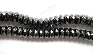 Hematite  -  Faceted Rondels  16"